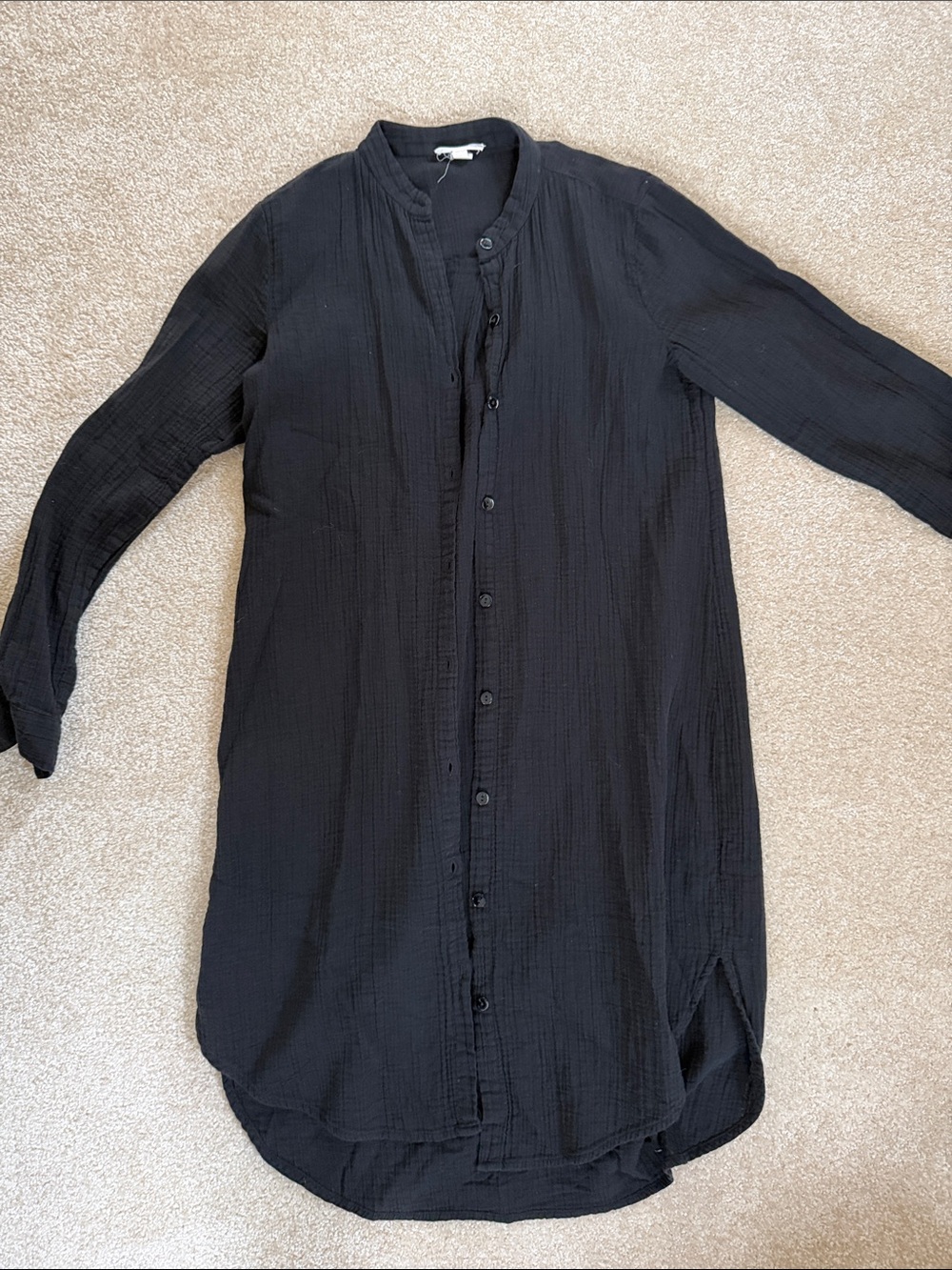 Eileen Fisher Black Lightweight Longline Shirt Jacket Petite